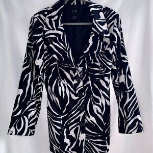Donna Moore | Black & White | Jacket | Zebra Print | Size M